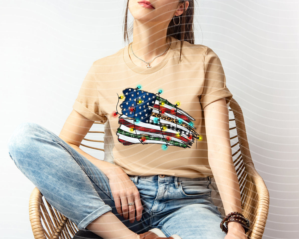 Merry Christmas Flag Graphic Tee product image 1