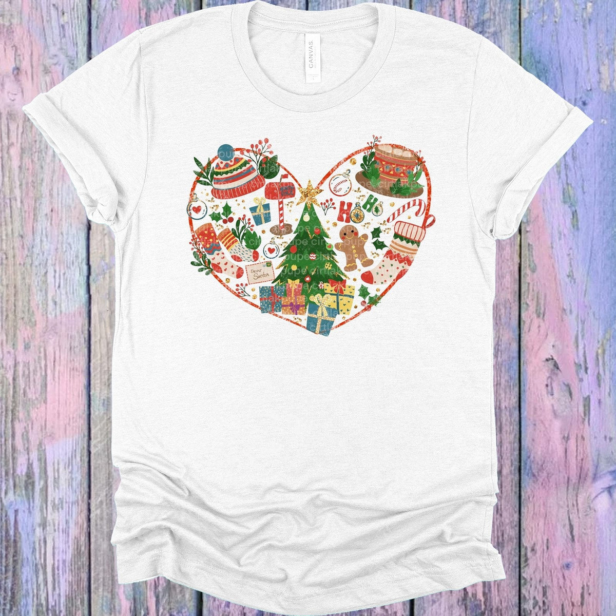 Christmas Doodle Heart Graphic Tee product image 1