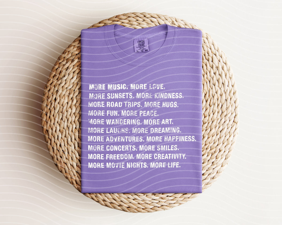 More Music Love Sunsets Kindness Graphic Tee product image 1