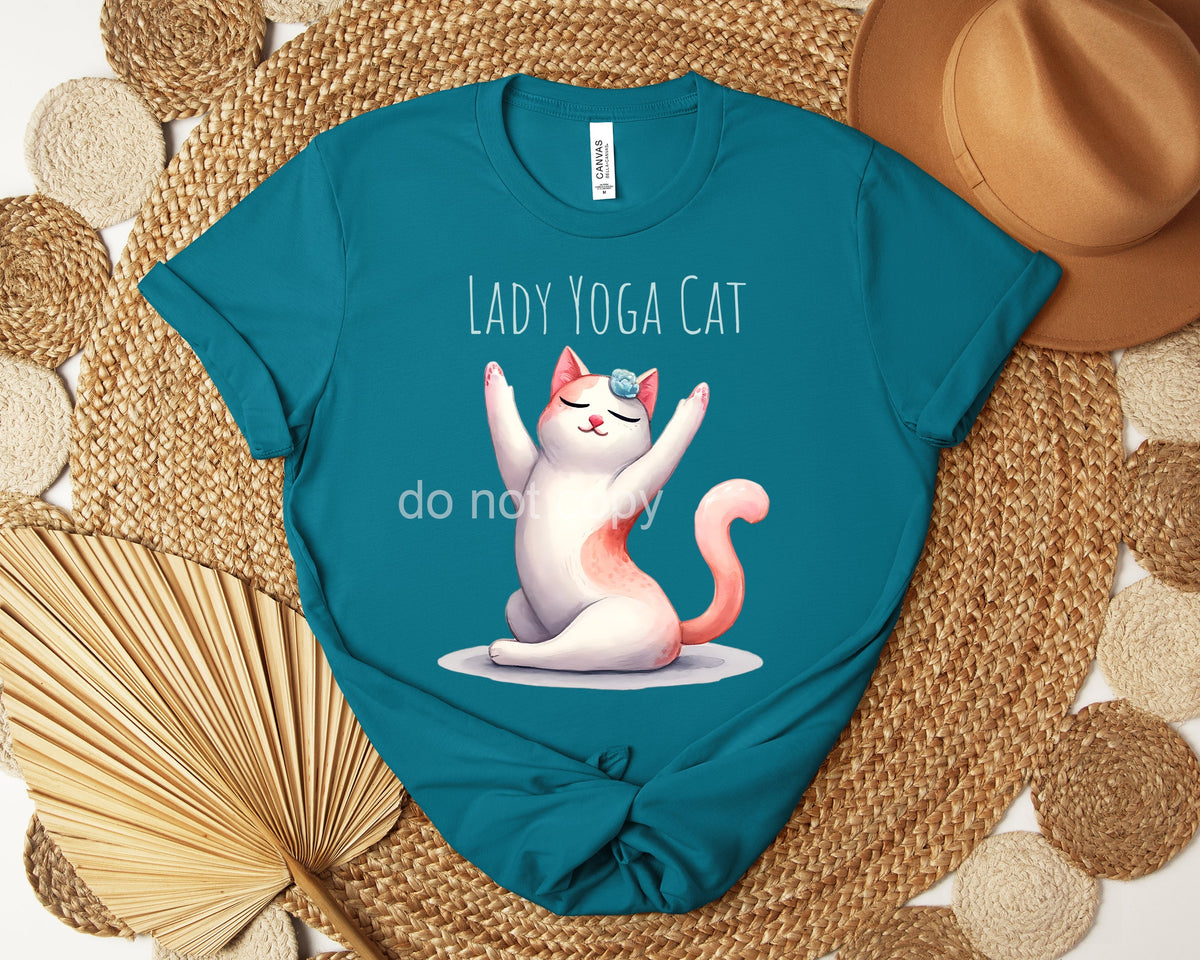 Lady Yoga Cat Graphic Tee product image 1