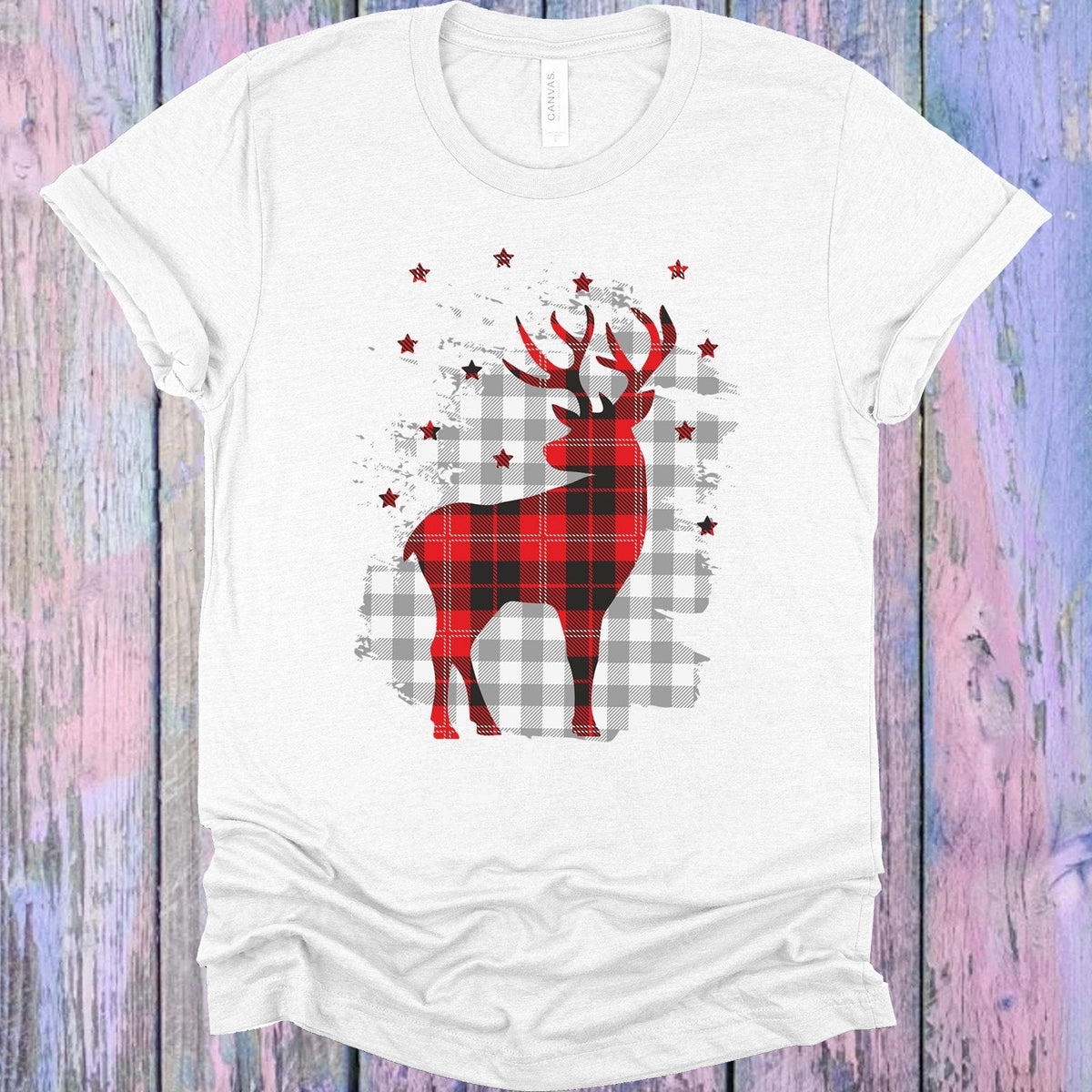 Plaid Deer Graphic Tee product image 1