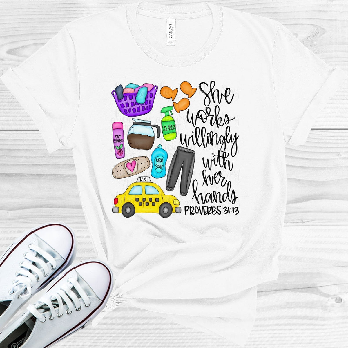 She Works Willingly with Her Hands - SAHM Graphic Tee product image 1