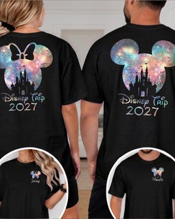 Two-sided Disney Trip 2027 Shirt, Matching Family Vacation Shirts, Disneyland Paris 2027 Tee